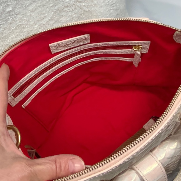 Dooney & Bourke Large Naomi Pink Snakeskin Satchel - Picture 6 of 16